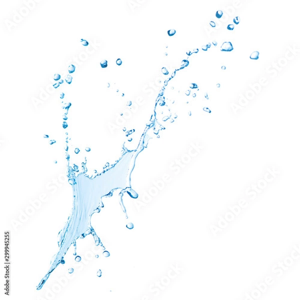Obraz blue water splash isolated on white background