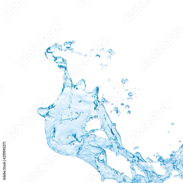 Obraz blue water splash isolated on white background