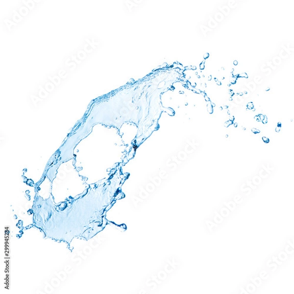 Obraz blue water splash isolated on white background