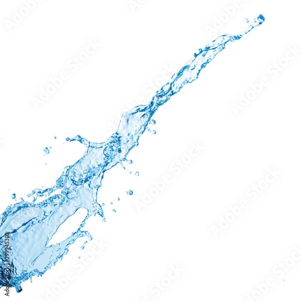 Obraz blue water splash isolated on white background