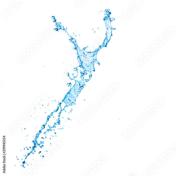 Obraz blue water splash isolated on white background