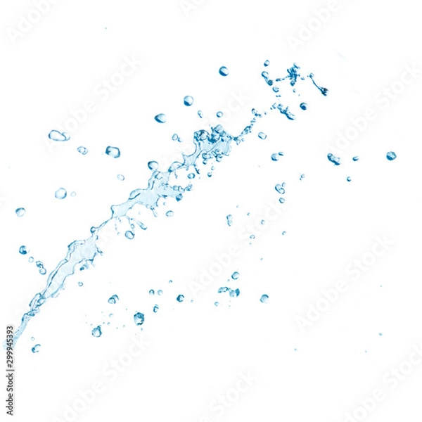 Obraz blue water splash isolated on white background