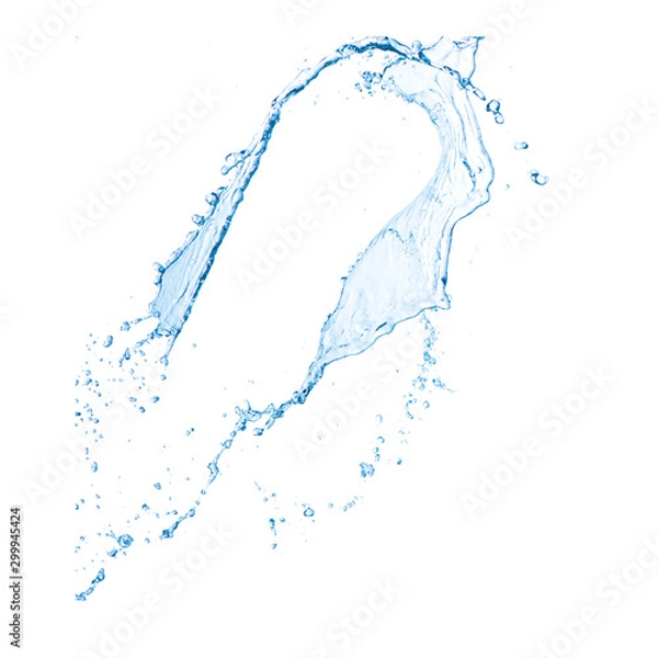 Obraz blue water splash isolated on white background