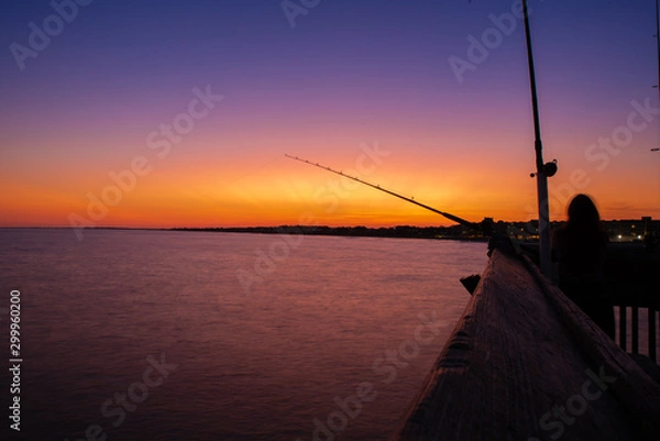 Obraz sunset fishing