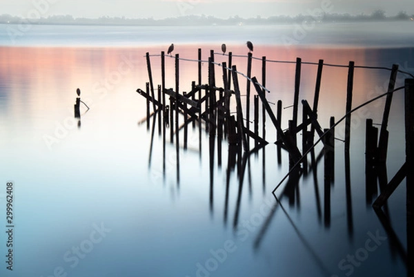 Obraz laguna al atardecer