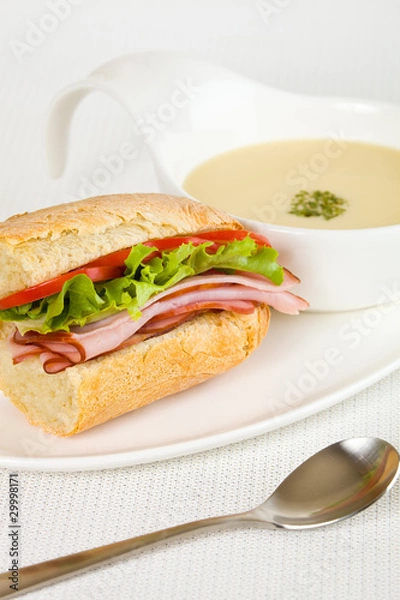 Obraz sandwich and soup