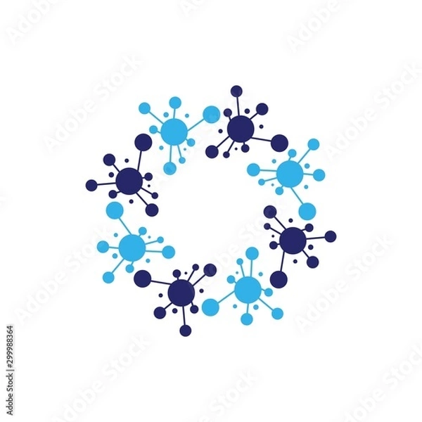 Fototapeta molecule logo icon vector design template