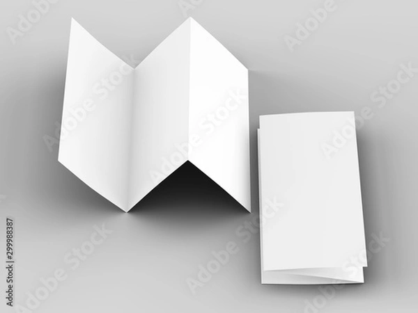 Obraz Brochure in A4 format folded to three - mockup. 3d illustartion