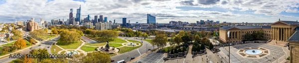 Fototapeta Drone view on the Philadelphia Skyline