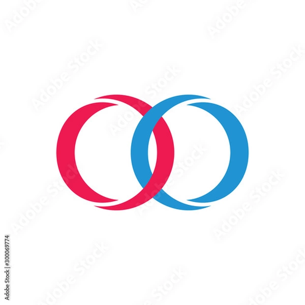 Fototapeta linked circle colorful object 3d logo vector