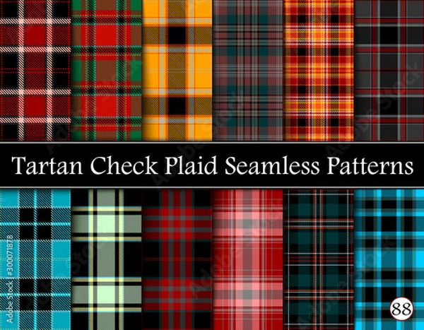 Obraz Set Tartan Plaid Scottish Seamless Pattern