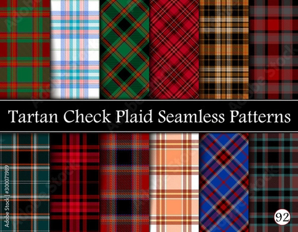 Obraz Set Tartan Plaid Scottish Seamless Pattern