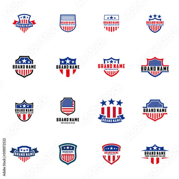 Obraz collection of American shield vector design logos