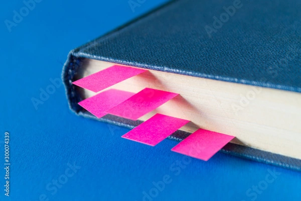 Obraz Book with many bookmarks