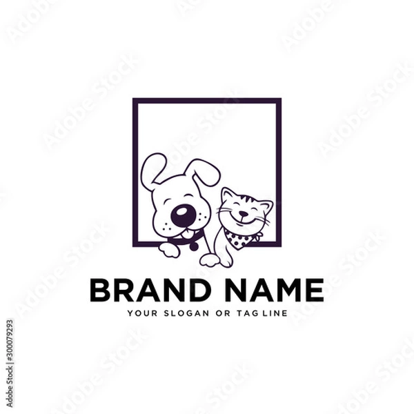 Obraz creative logo design Dog and Cat vector template