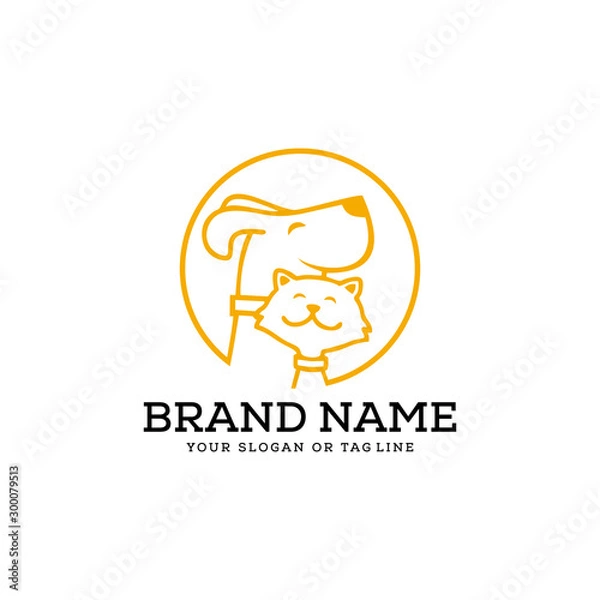 Obraz creative logo design Dog and Cat vector template