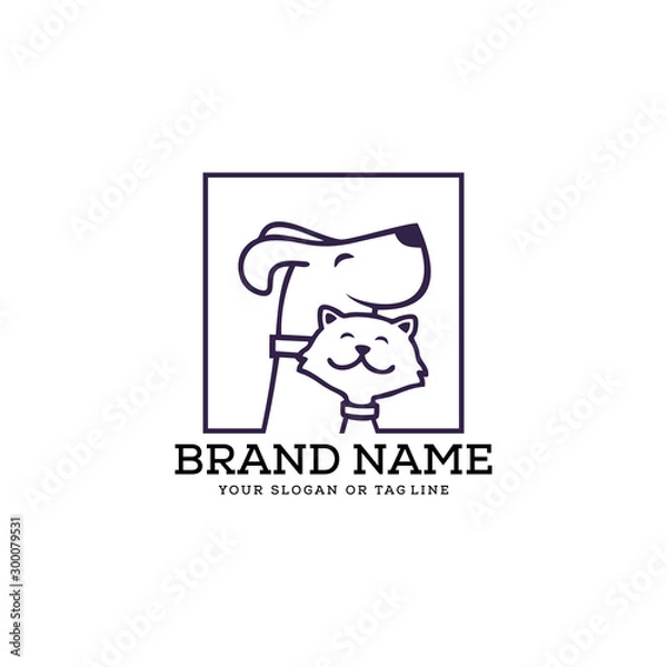 Obraz creative logo design Dog and Cat vector template