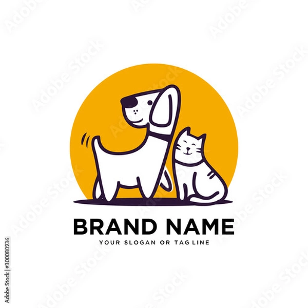 Obraz creative logo design Dog and Cat vector template