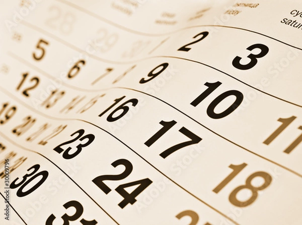 Obraz Closeup a toned calendar page