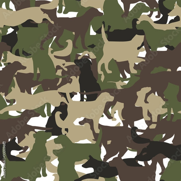 Obraz Modern camouflage dog style seamless pattern