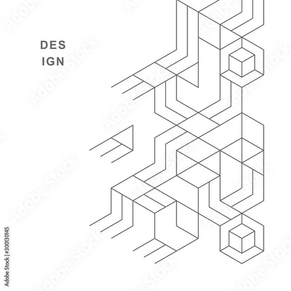 Fototapeta Abstract geometric technological background. Vector creative design.