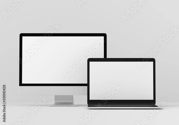Fototapeta Digital device mock up screen design.