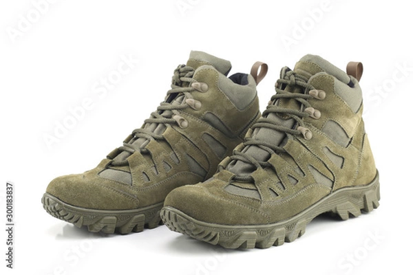 Obraz Buty turystyczne na białym tle