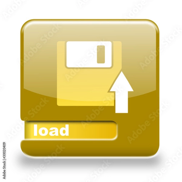 Fototapeta Button spare load gelb