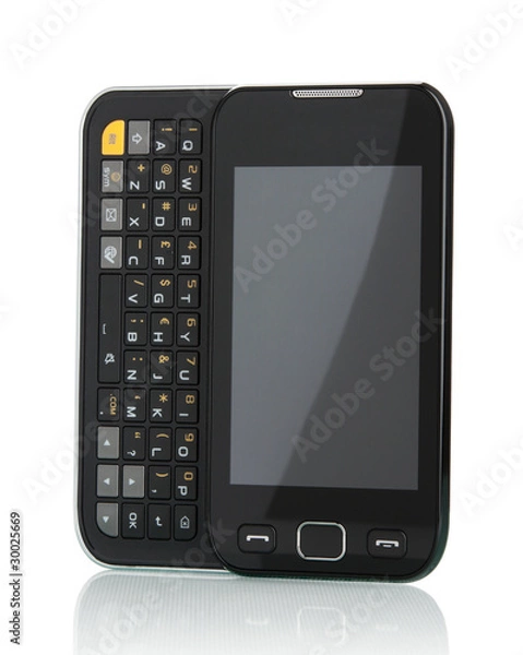 Fototapeta Smart phone with touch screen and sliding  keyboard