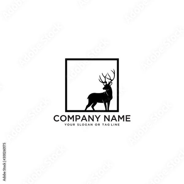 Obraz deer logo design vector template white background