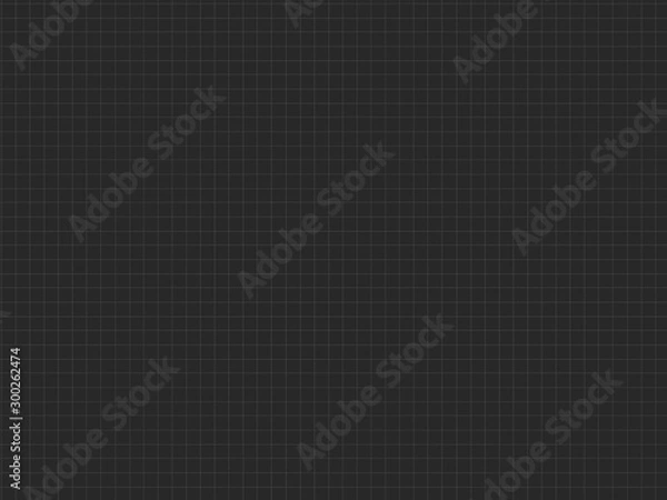Fototapeta Graph paper sheet, grid paper texture, grid sheet, abstract grid line, gray straight lines on black background, Illustration business office and the bathroom wall.