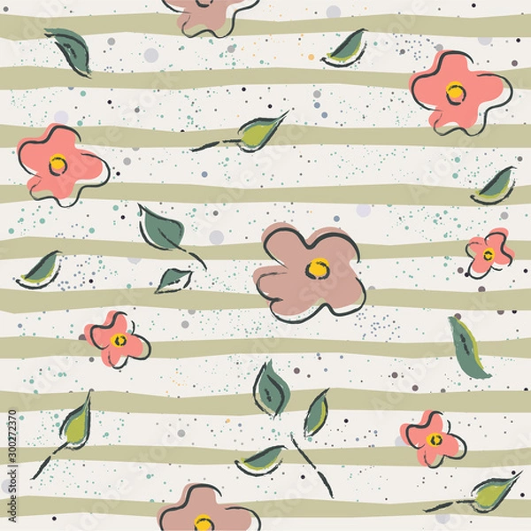 Obraz Hand Drawn Pattern with flowers, plants