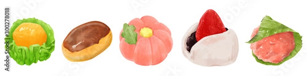 Obraz 和菓子練り切りイラスト