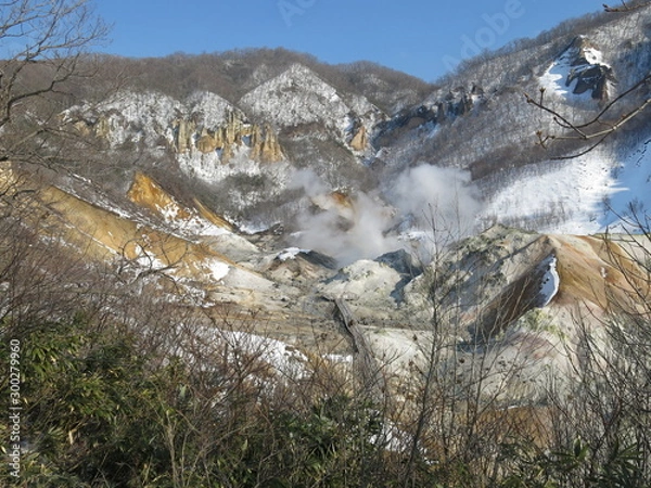 Obraz 冬の登別温泉地獄谷