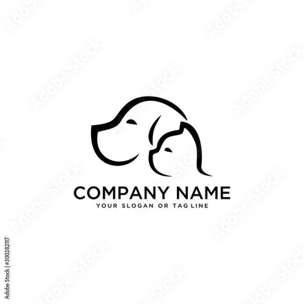 Obraz creative logo design Dog and Cat vector template