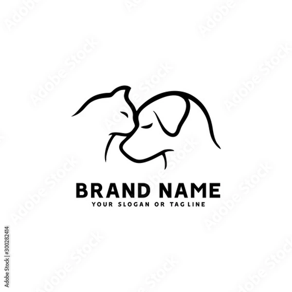 Obraz creative logo design Dog and Cat vector template