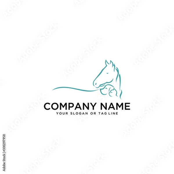 Obraz logo design Horse Dog Cat vector template