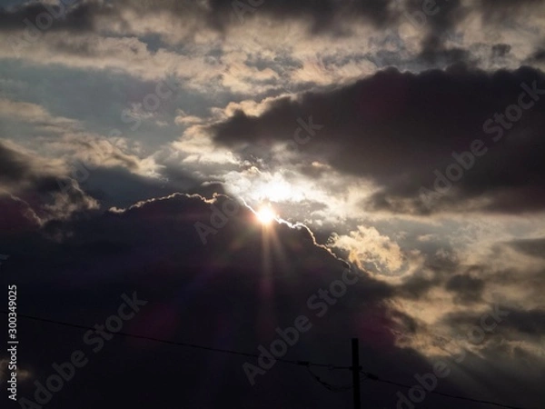 Fototapeta clouds and sun