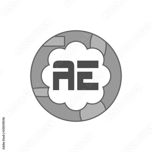 Fototapeta Initial Letter Logo AE Template Vector Design