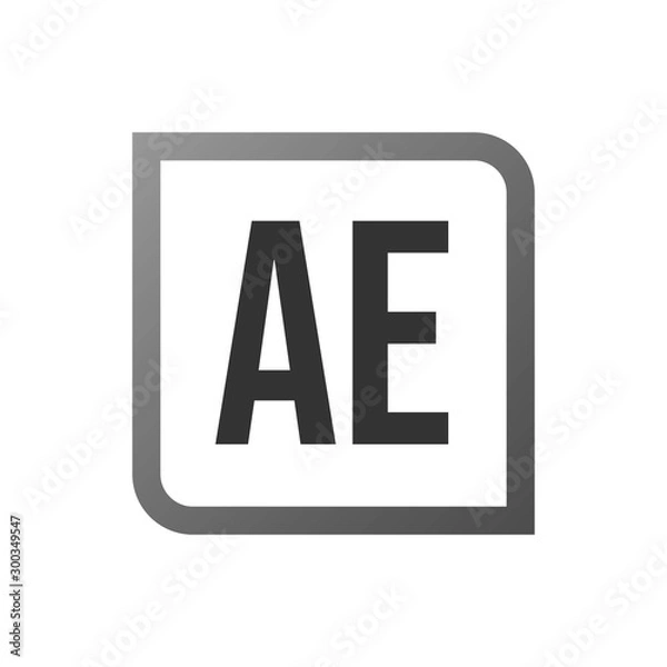 Fototapeta Initial Letter Logo AE Template Vector Design