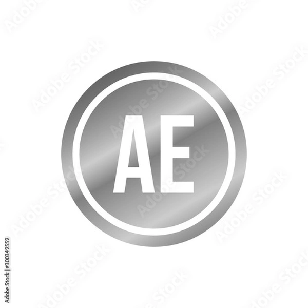 Fototapeta Initial Letter Logo AE Template Vector Design