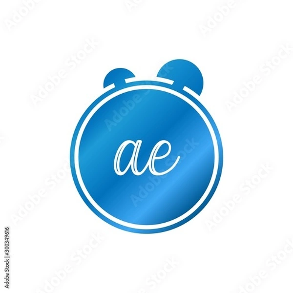 Fototapeta Initial Letter Logo AE Template Vector Design