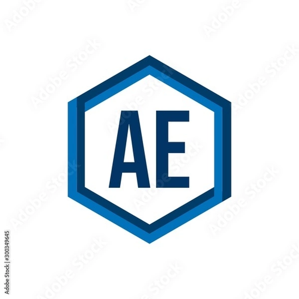 Fototapeta Initial Letter Logo AE Template Vector Design