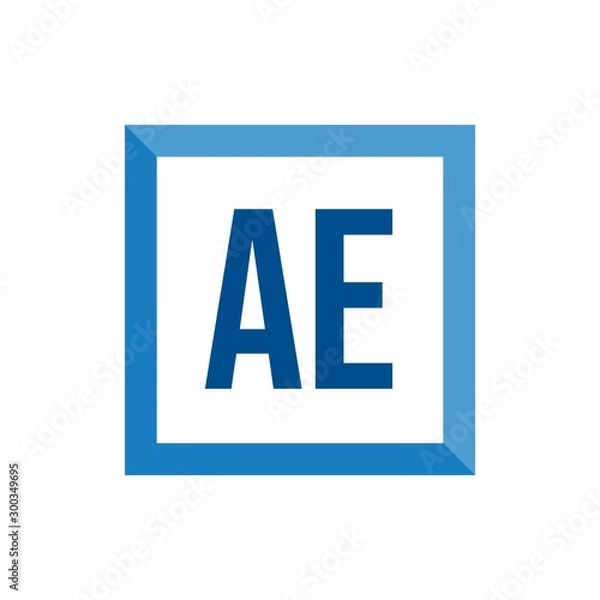 Fototapeta Initial Letter Logo AE Template Vector Design