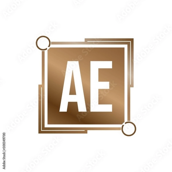 Fototapeta Initial Letter Logo AE Template Vector Design