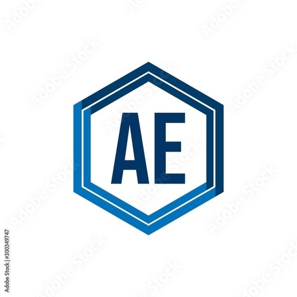 Fototapeta Initial Letter Logo AE Template Vector Design