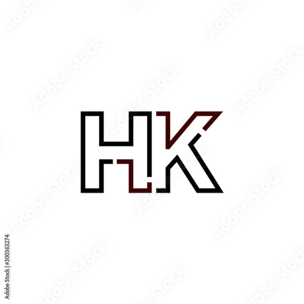 Fototapeta Letter HK logo icon design template elements