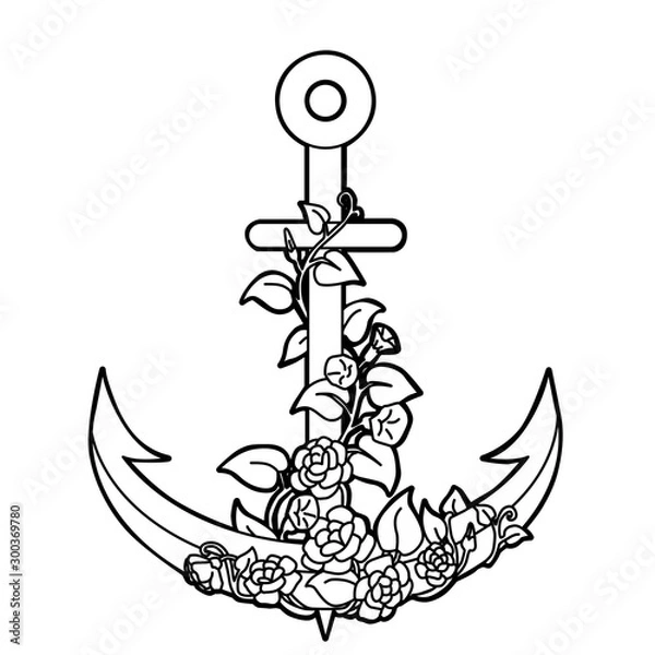 Fototapeta Iron anchor vector