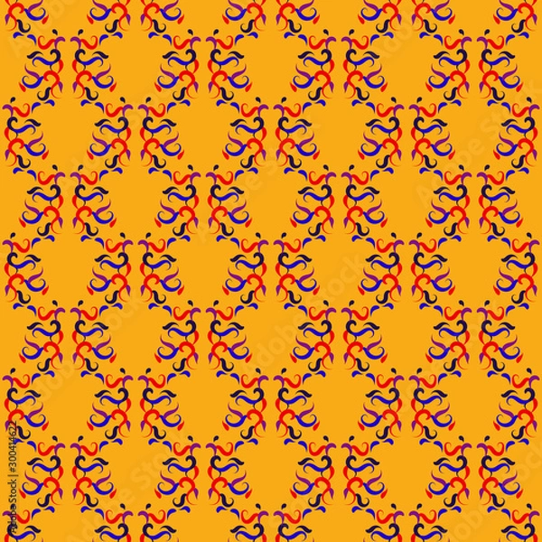 Fototapeta Seamless colorful vintage oriental abstract classic pattern ornaments tracery repeat endless wallpaper background