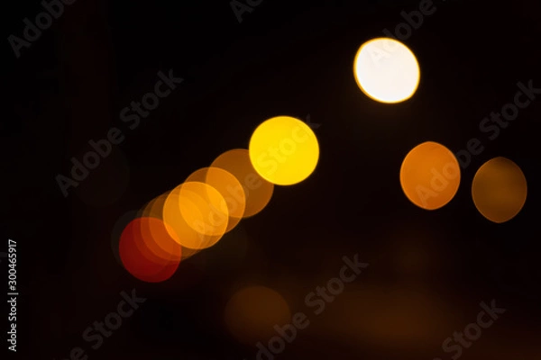 Fototapeta Abstract image of soft bokeh lights in the city.